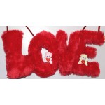 Beautiful Hanging Red LOVE Letters with Teddy Couple